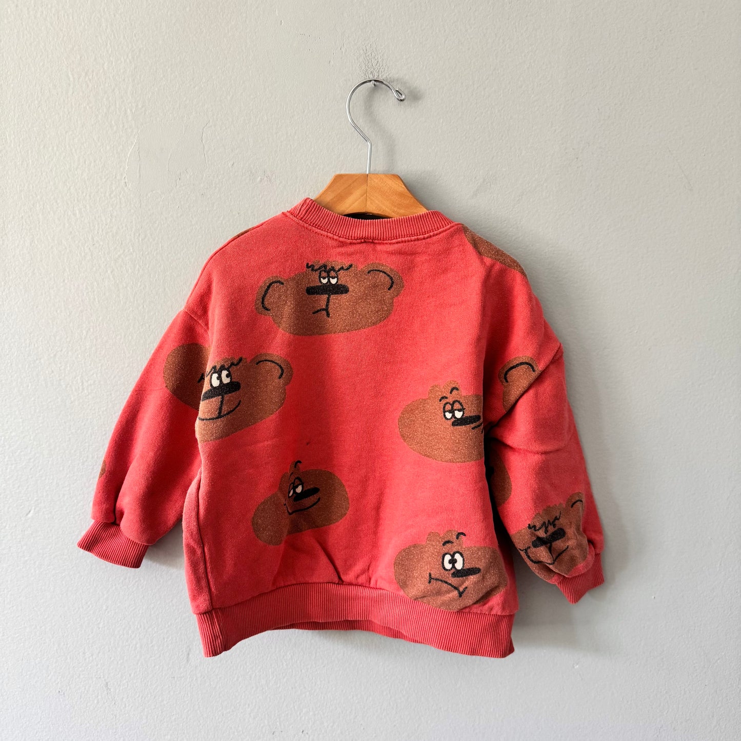 Zara / Red x animal face sweatshirt / 3Y
