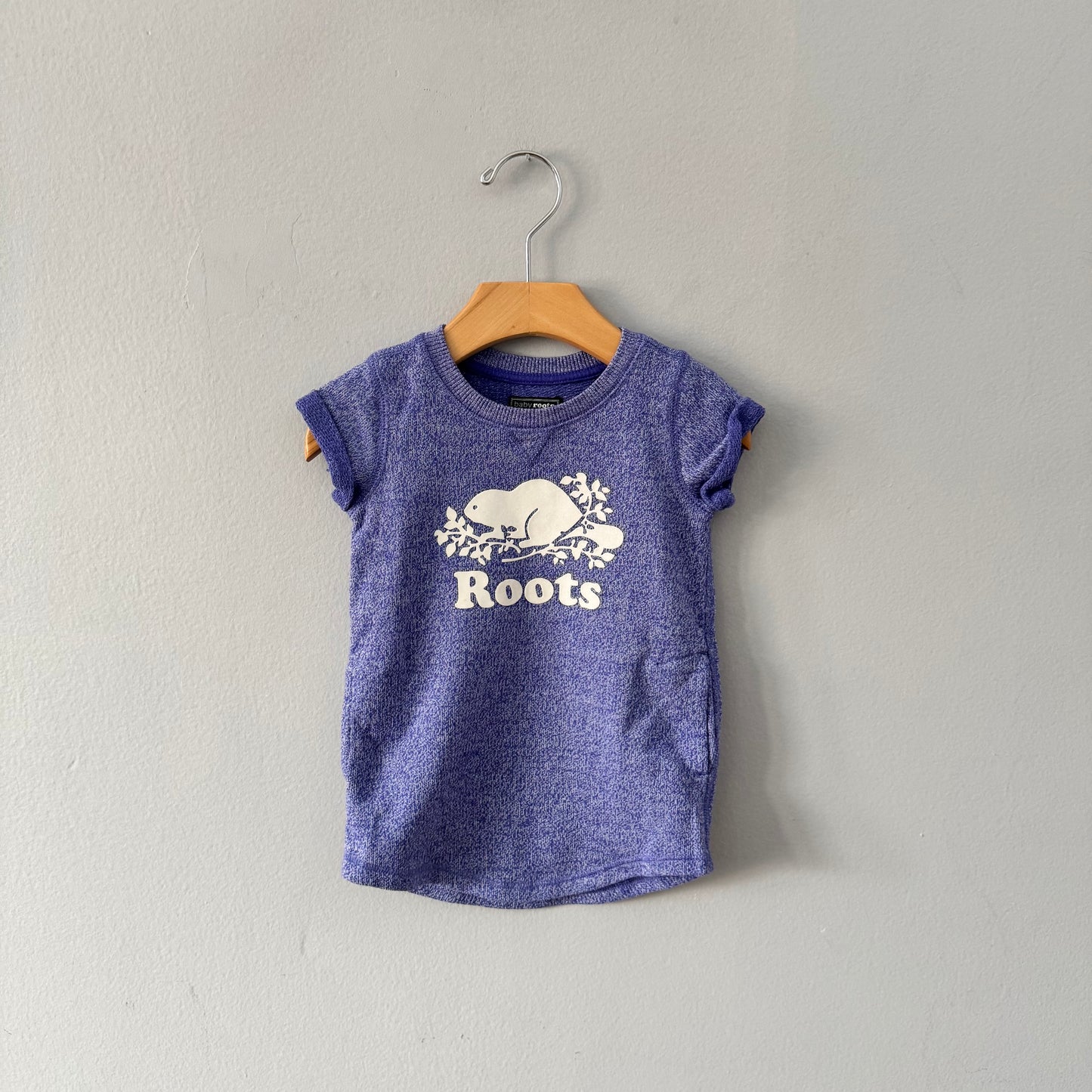 Roots / Purple salt and pepper crew dress / 12-18M