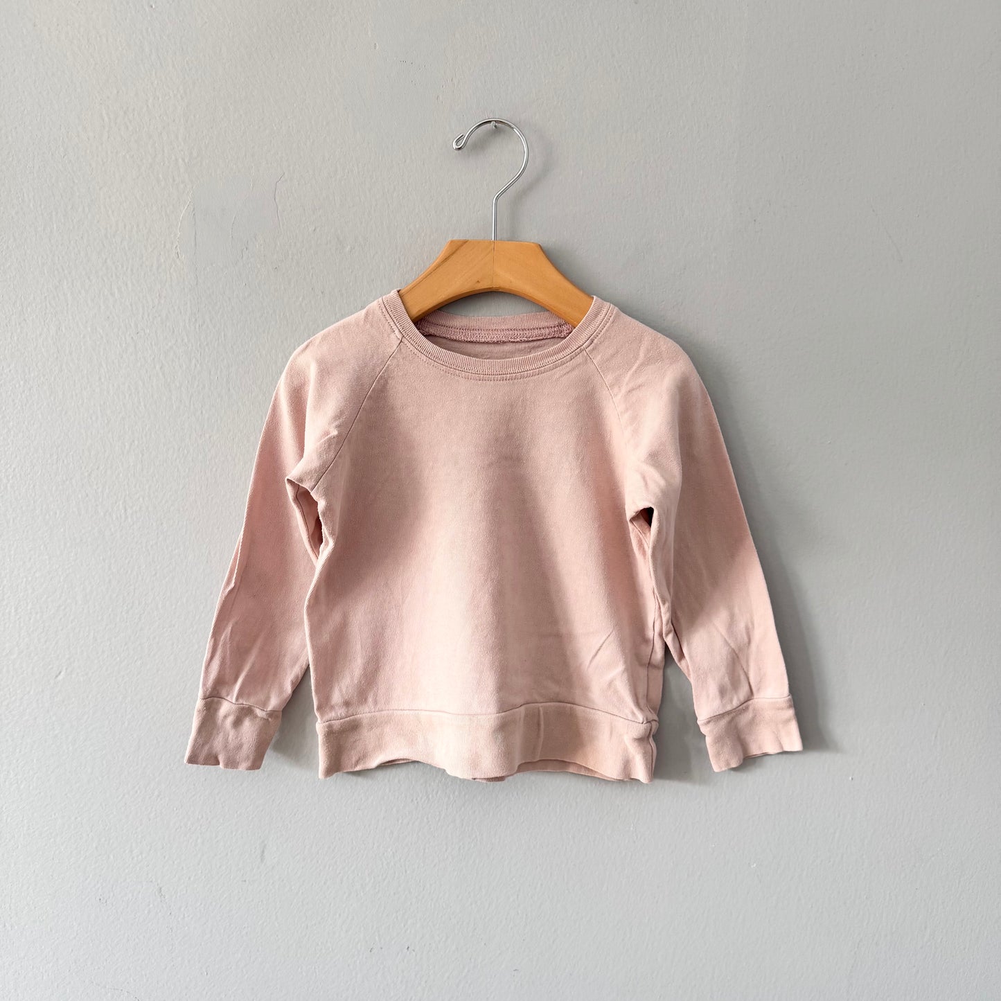 Mini mioche / Haut à manches longues raglan rose pâle / 2 ans