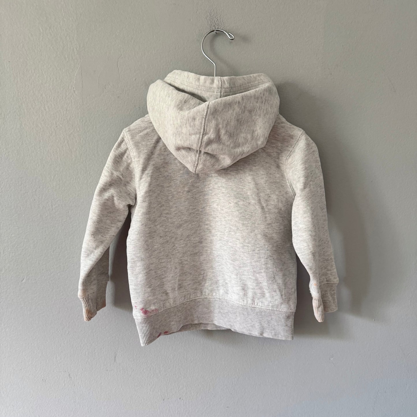 Roots / Light grey x logo hoodie / 3T