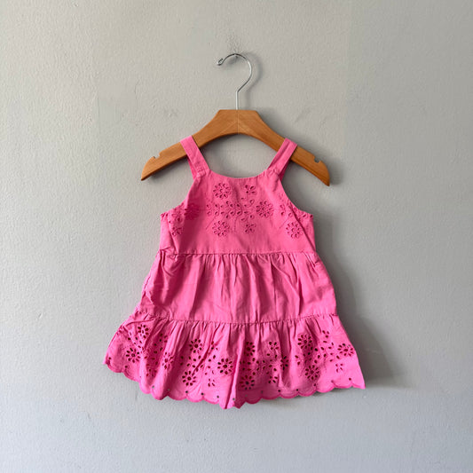Zara / Pink eyelet cami dress / 9-12M