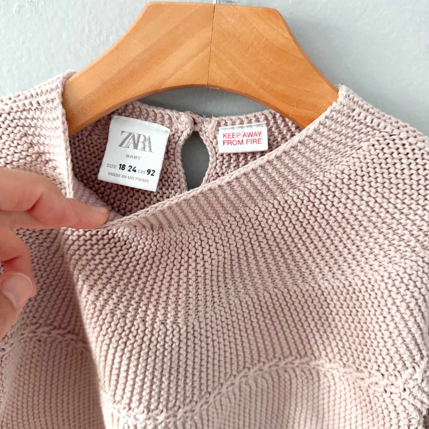 Zara / Light pink cotton knit tunic / 18-24M