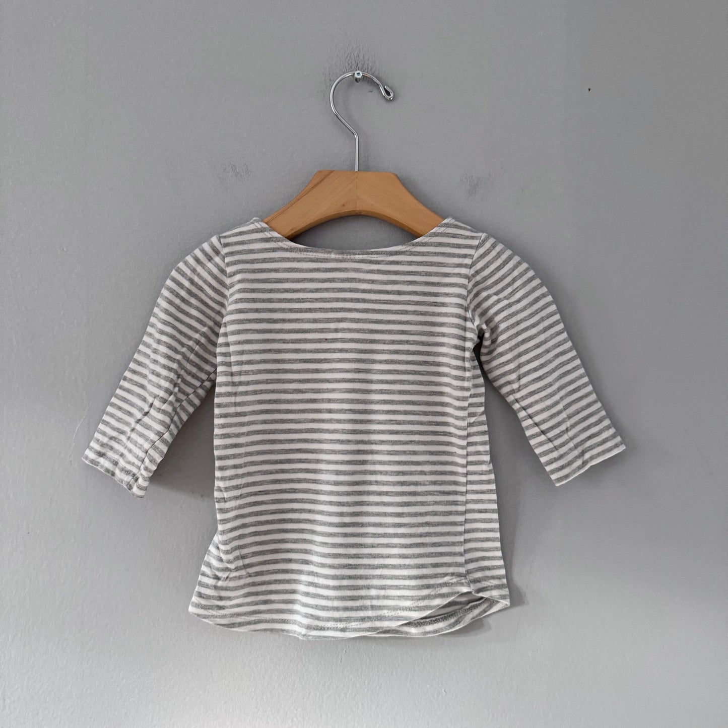 Next + Nurture / White grey stripe long sleeve	/ 2T
