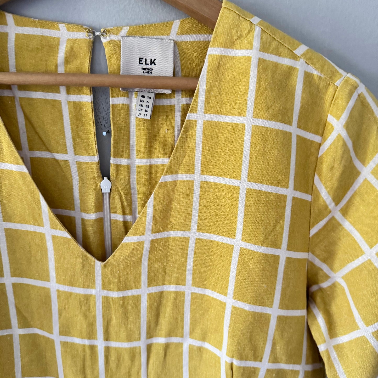 Elk / 100% linen yellow jump suit / Women US6, UK10
