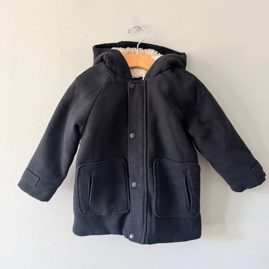 Zara / Sherpa x navy jacket / 2-3Y