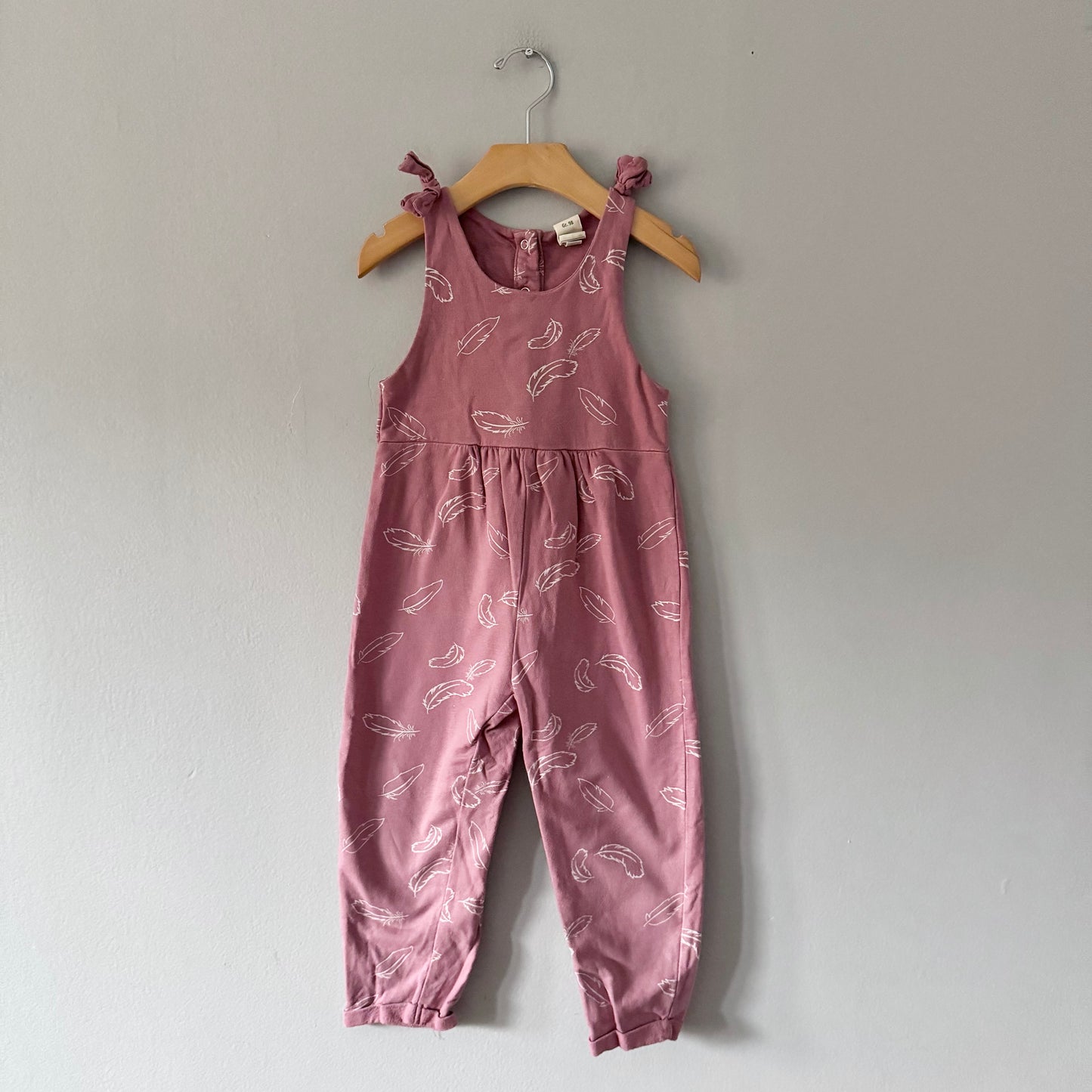 Alana / Brown x feather crew overalls / 98(3T)