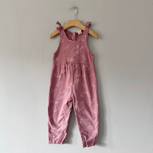 Alana / Brown x feather crew overalls / 98(3T)
