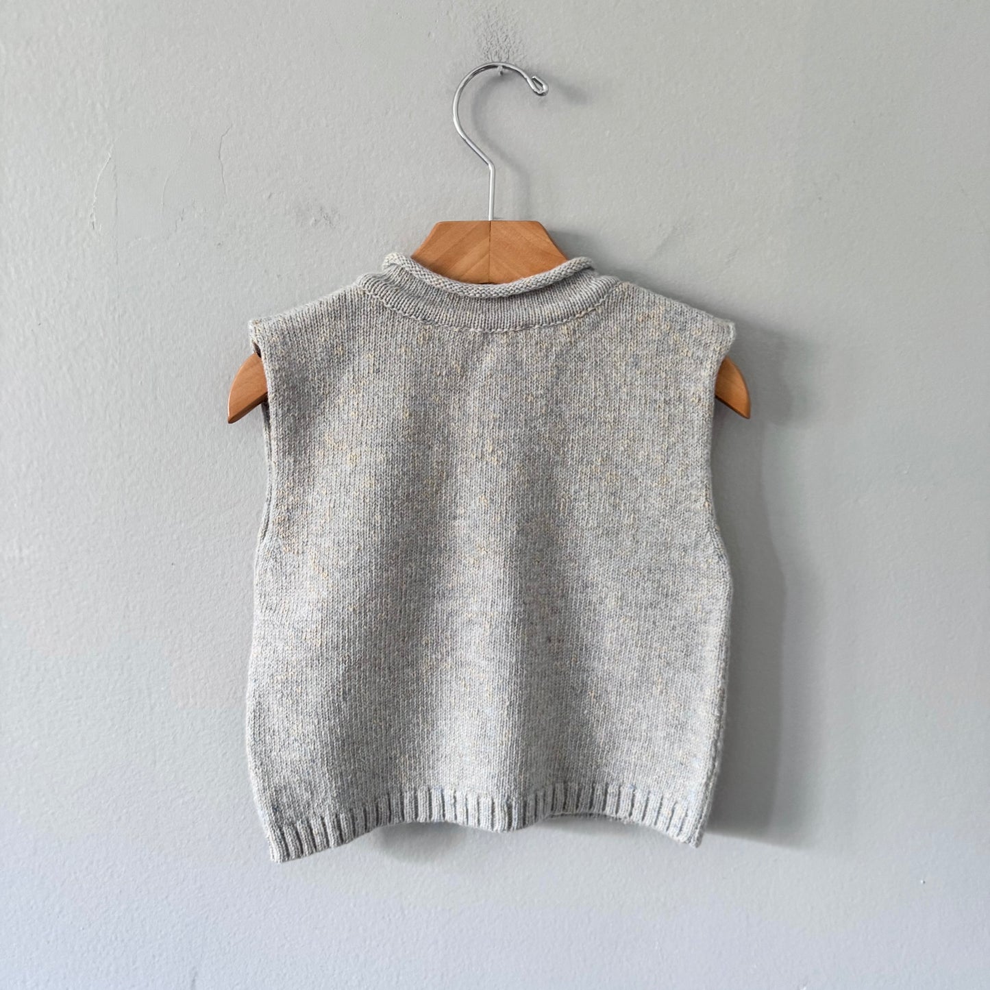Vintage / Light blue x beige knit vest / 12M