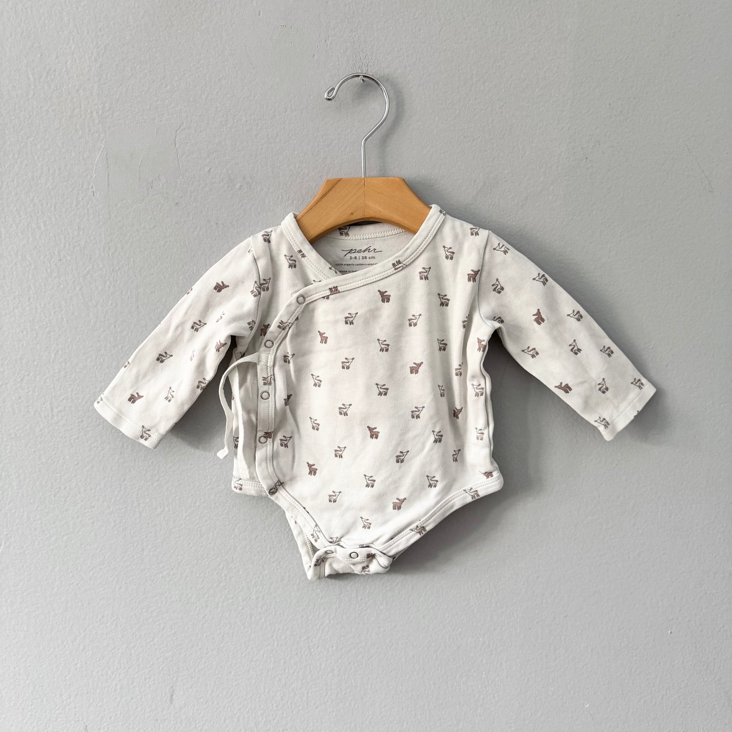 Pehr / kimono-grenouillère White x bambi / 3-6M