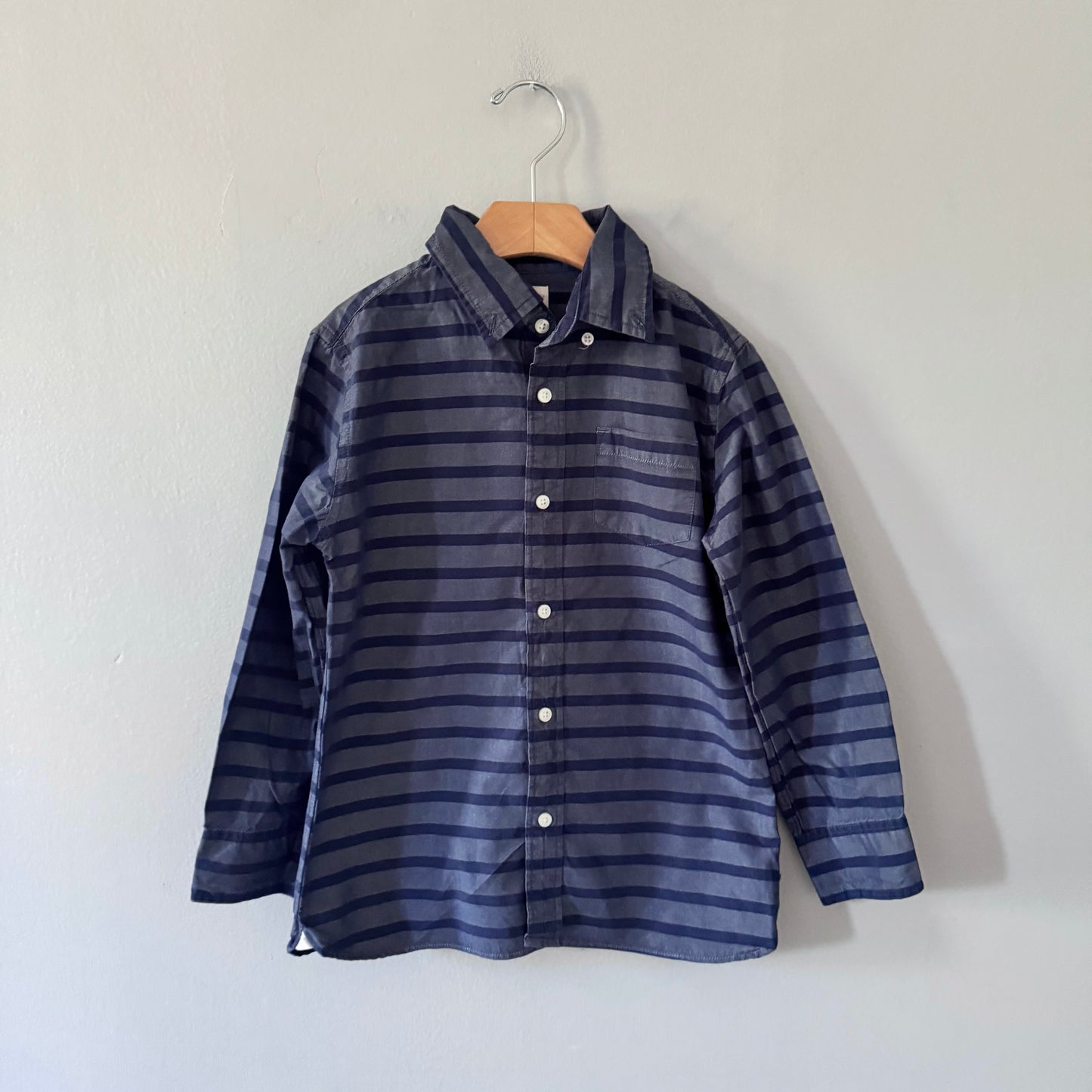Crewcuts / Navy stripe shirt / 6-7Y