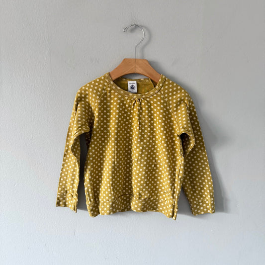 Petit bateau / Mustard x dots long sleeve / 5Y