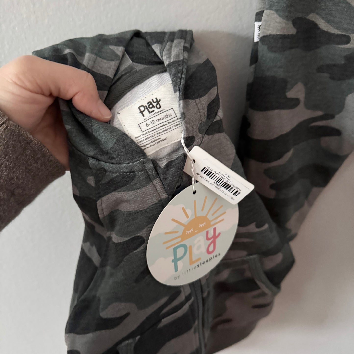 Play by Little sleepies / Camo zip up hoodie & pants set / 6-12M - New with tag