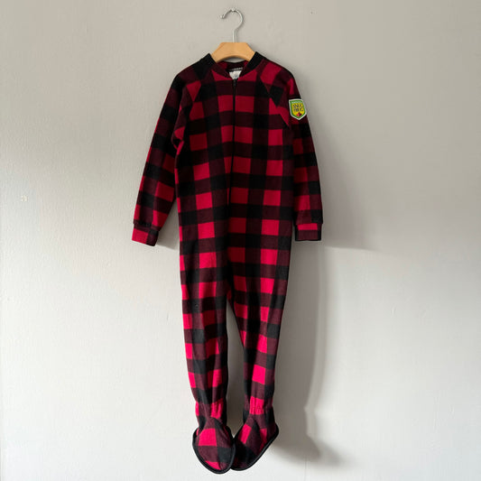 Snug as a Bug / Plaid fleece onesie / 4-6T