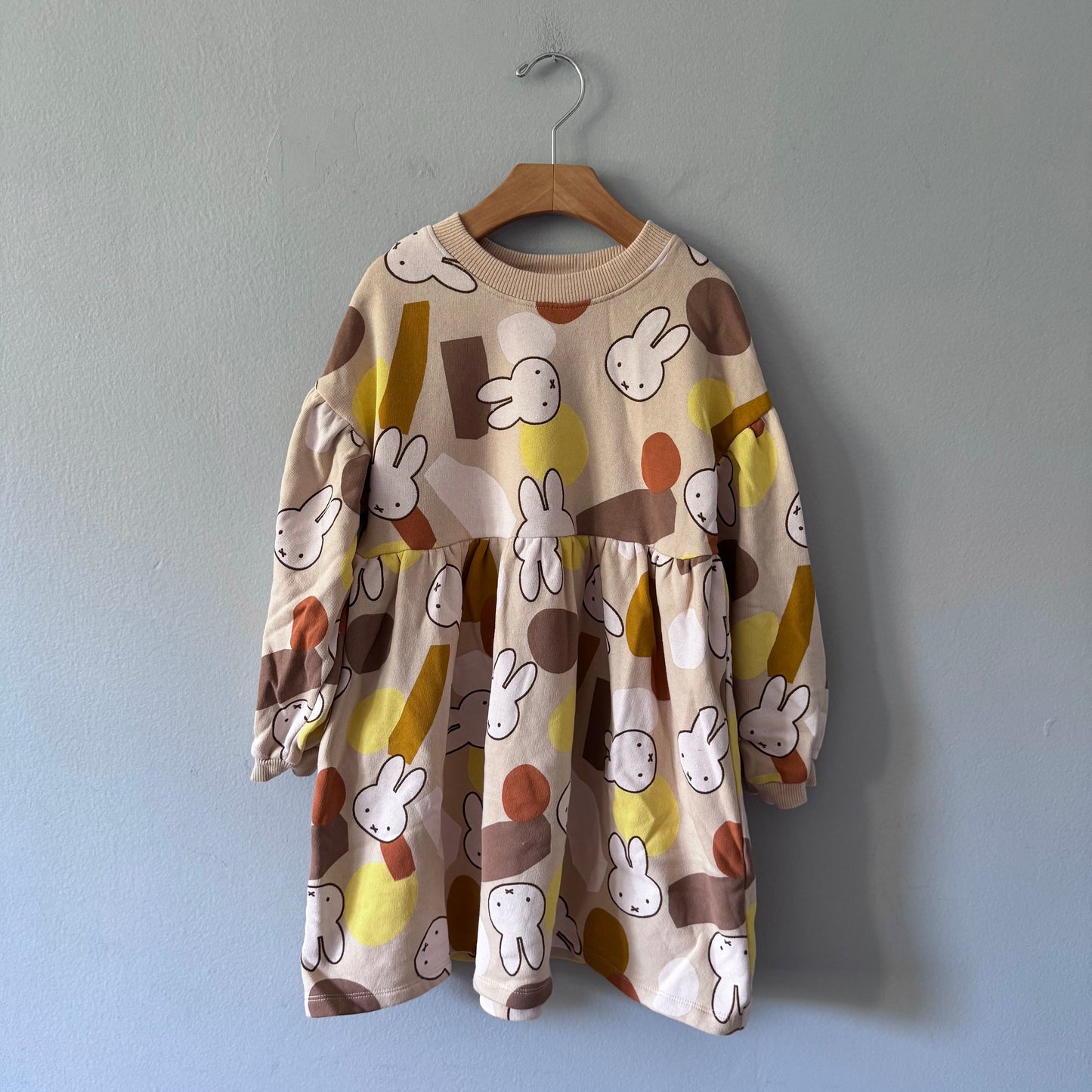 Next x Miffy / Beige x orange crew dress / 5-6Y