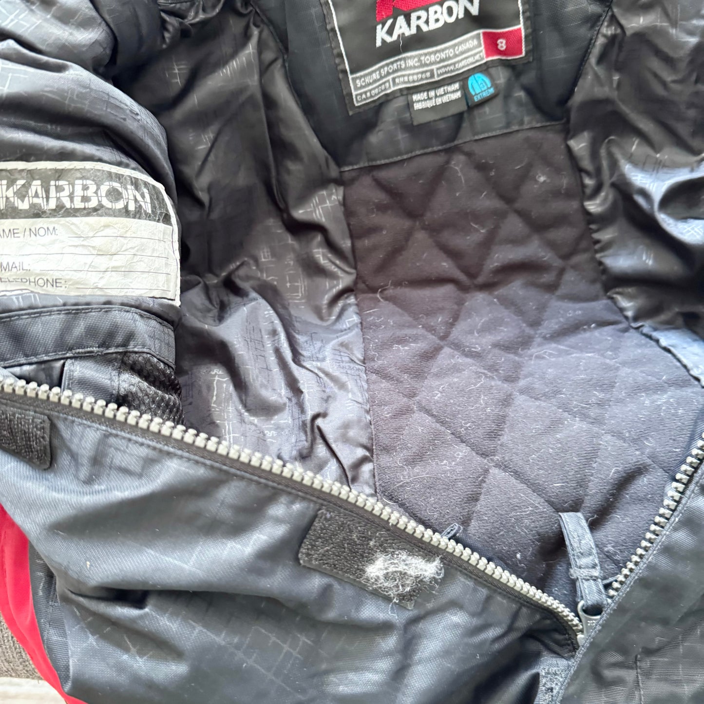 Karbon / Black x red winter jacket / 8Y