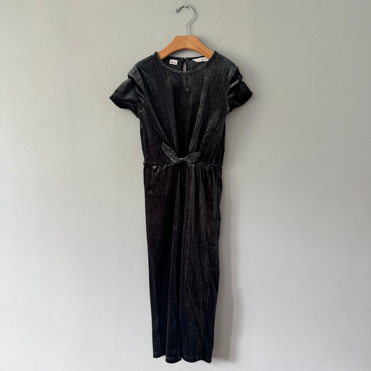 Mango / Dark grey velour jumpsuit / 4-5Y