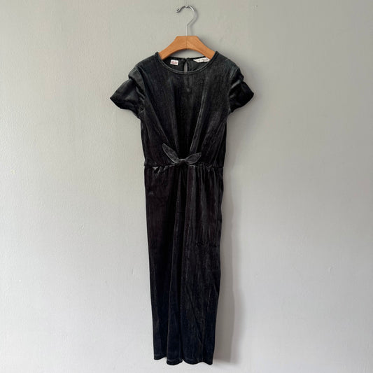 Mango / Dark grey velour jumpsuit / 4-5Y
