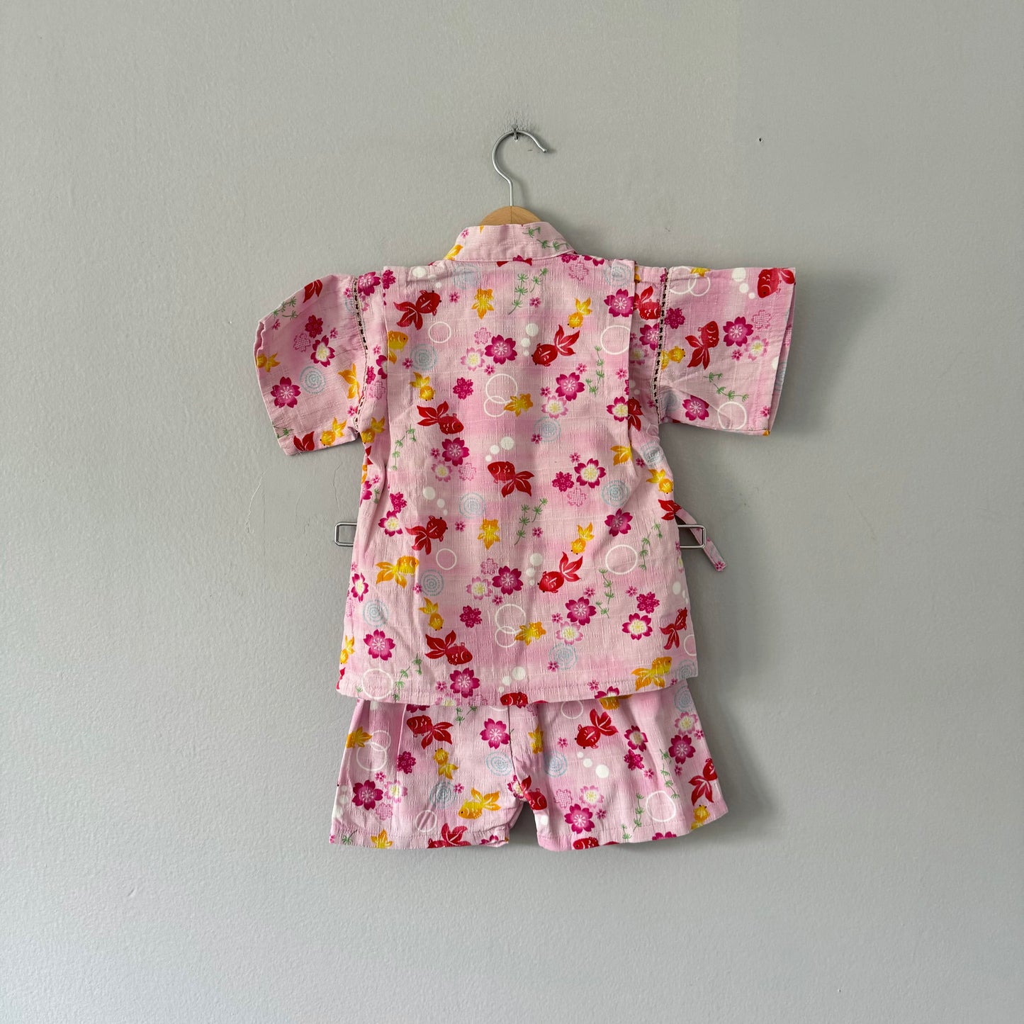 No brand / Japanese summer kimono set - pink / 90cm(18-24M)