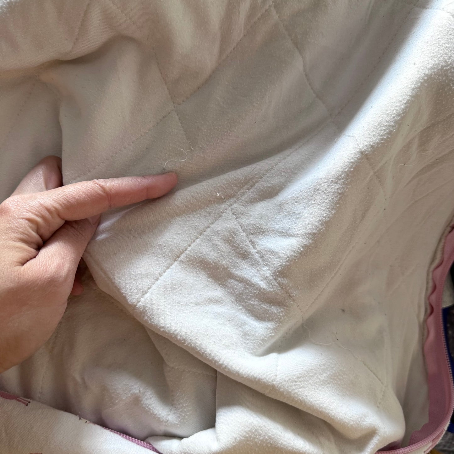 Kyte / White x pink alpaca sleep sack 2.5 tog / 18-36M