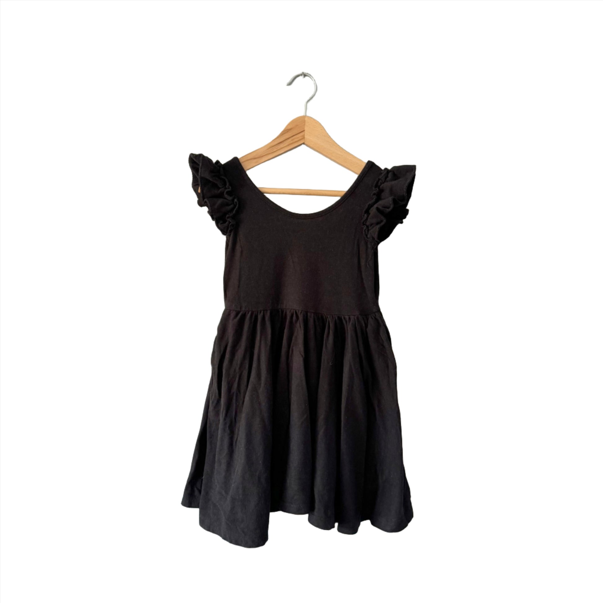 The Whimsical Fox / Black dress - bamboo rayon / 4T tetote kidswear The Whimsical Fox / Black dress - bamboo rayon / 4T tetote kidswear