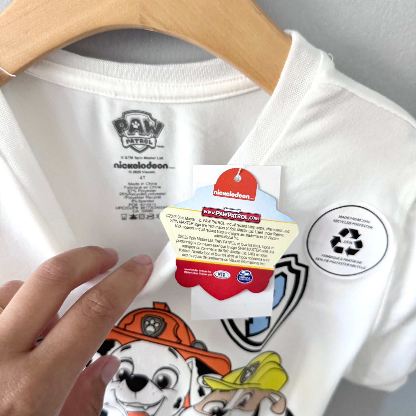 Paw Patrol / White T-shirt / 4T - New with tag
