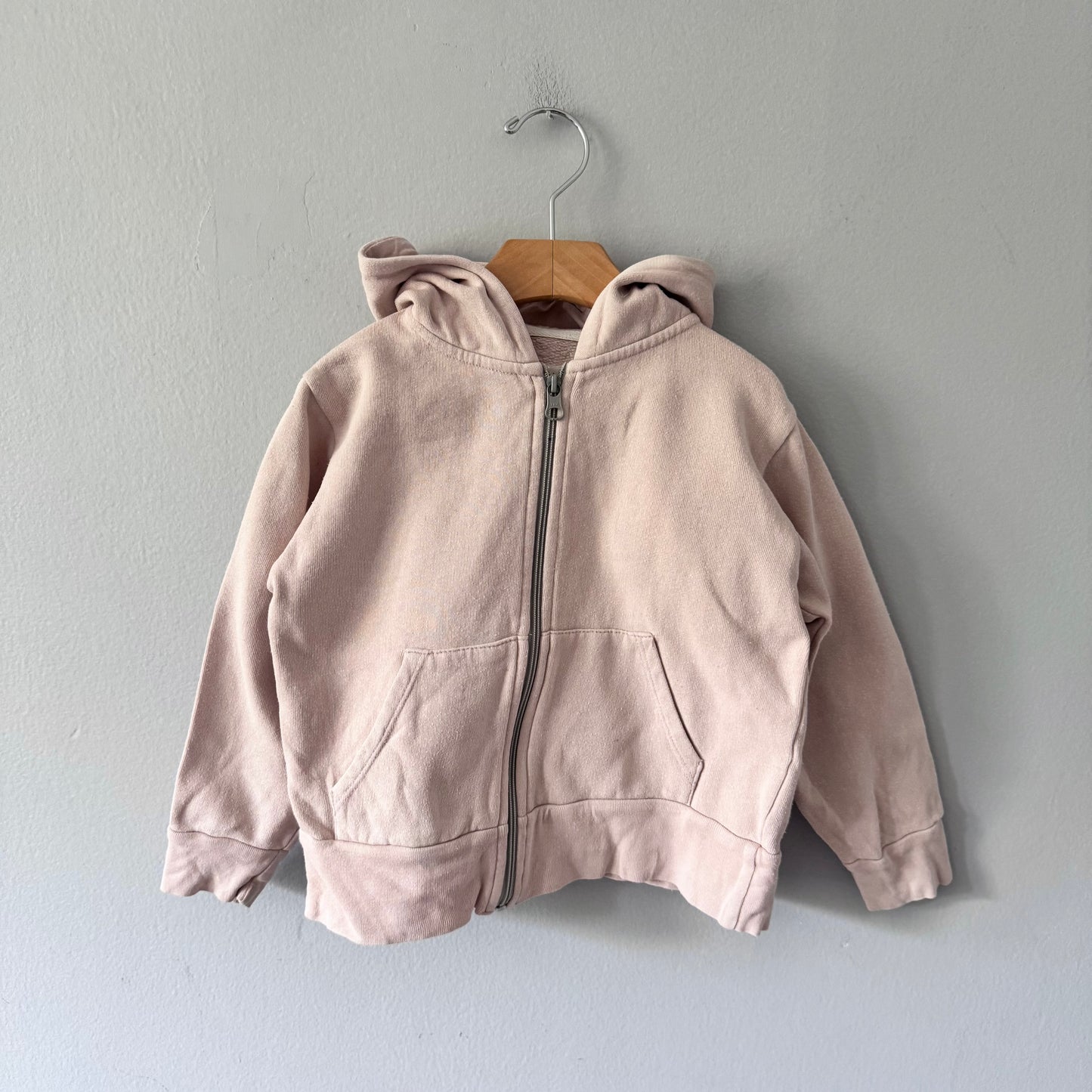 Mini mioche / Light pink zip up hoodie / 3-4Y