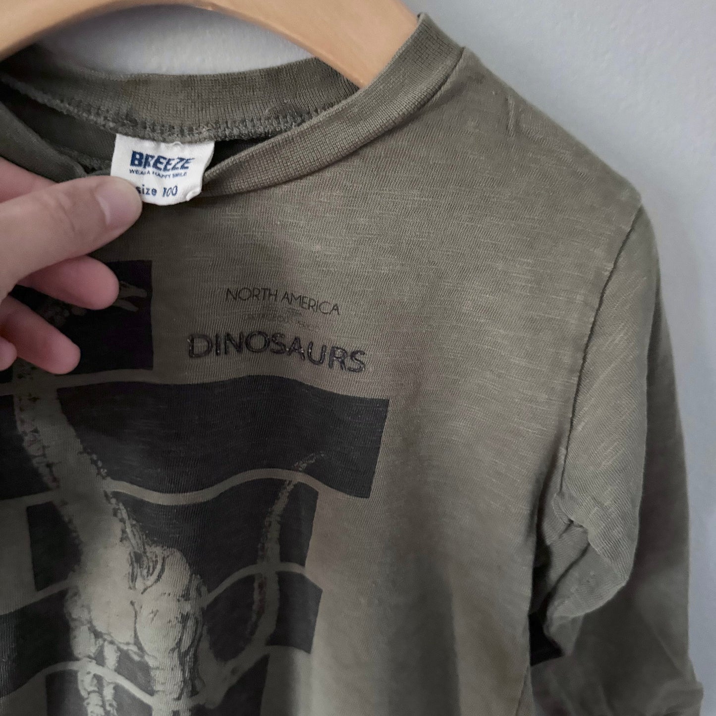 Breeze / Khaki long sleeve - Dinosaur / 3Y(100cm)