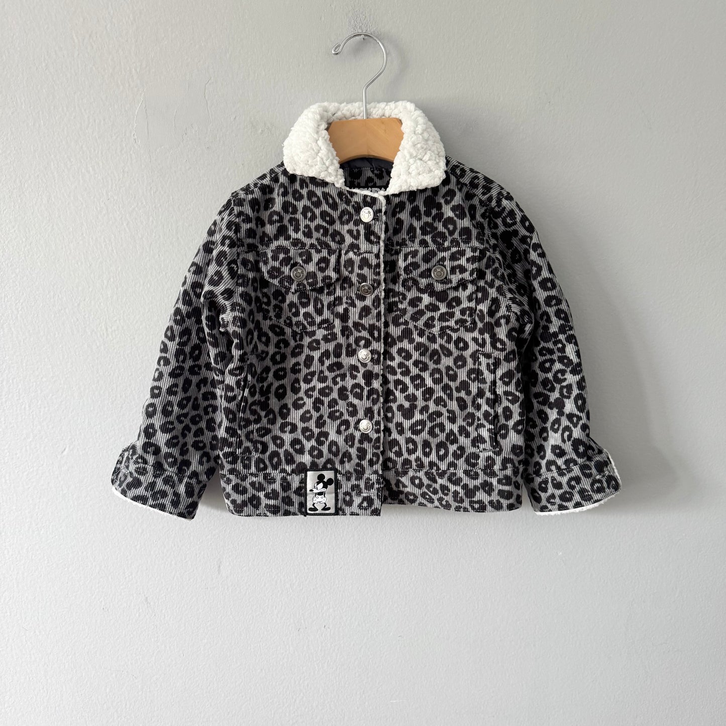 Disney Store / Grey leopard corduroy jacket / 3Y