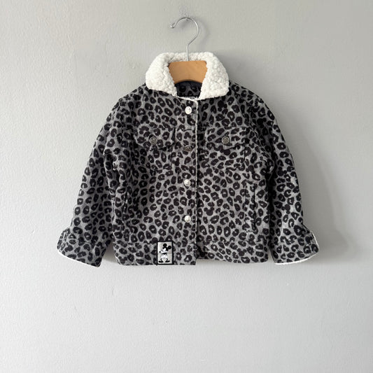 Disney Store / Grey leopard corduroy jacket / 3Y