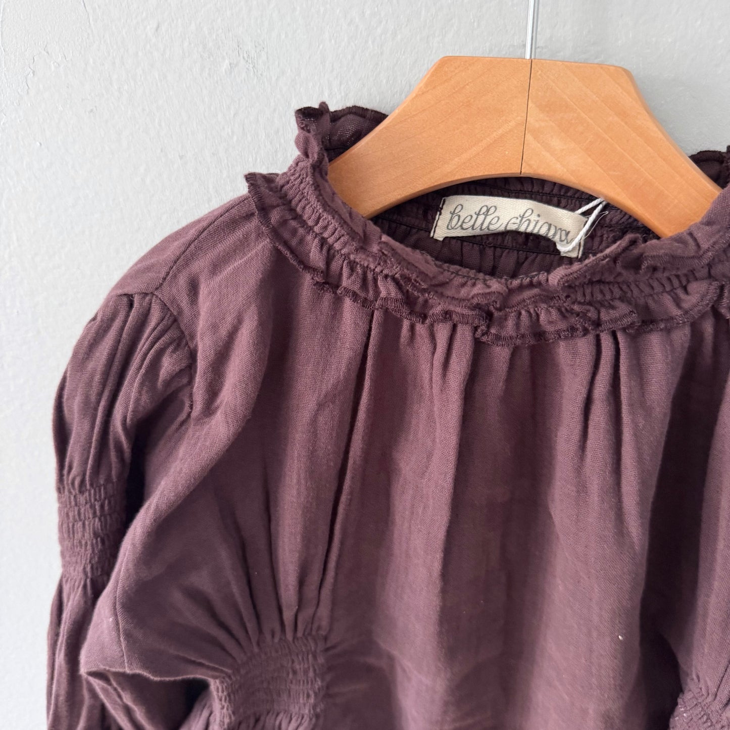 Belle Chiara / Brown muslin top / 4Y - New with tag