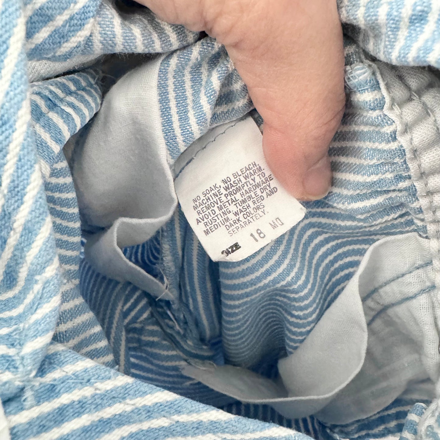 Vintage / Oshkosh stripe denim overalls / 18M