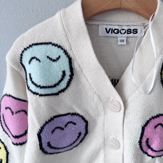 Vigoss / Smiley knit cardigan / 4Y