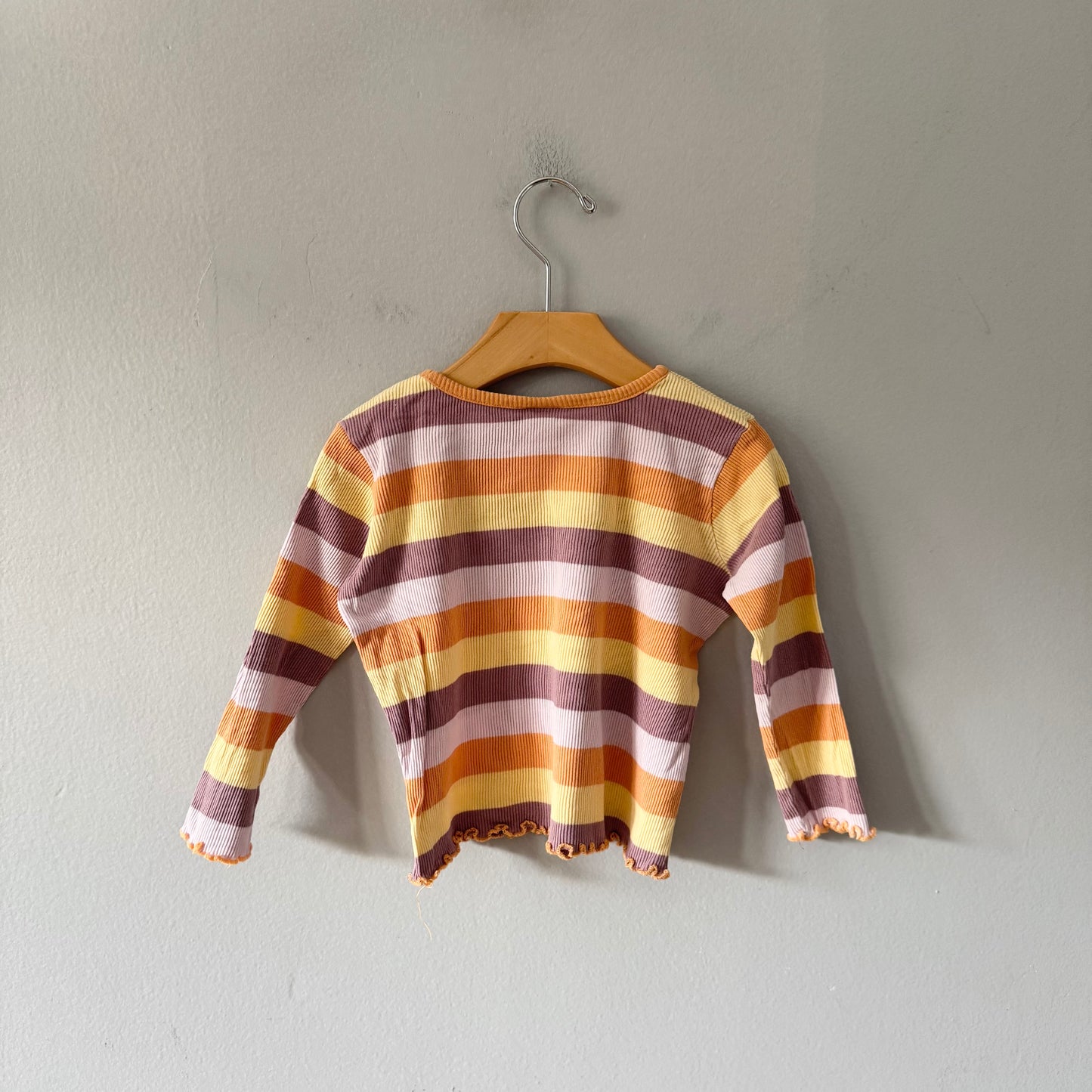 Alana / Orange purple stripe long sleeve / 98cm(3T)