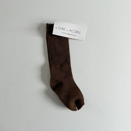Oak + Acorn / Little Sprout Knee High Socks | Brown Sugar