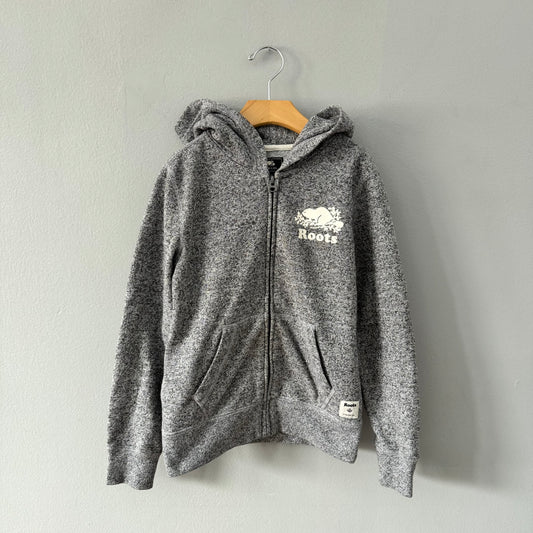 Roots / Salt and pepper zip up hoodie / 7-8Y
