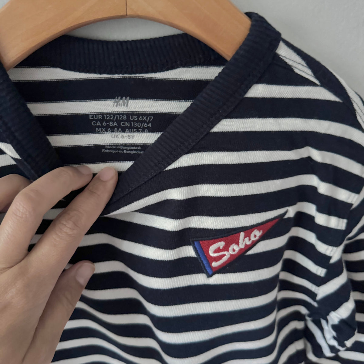 H&M / Soho stripe long sleeve / 6-8Y