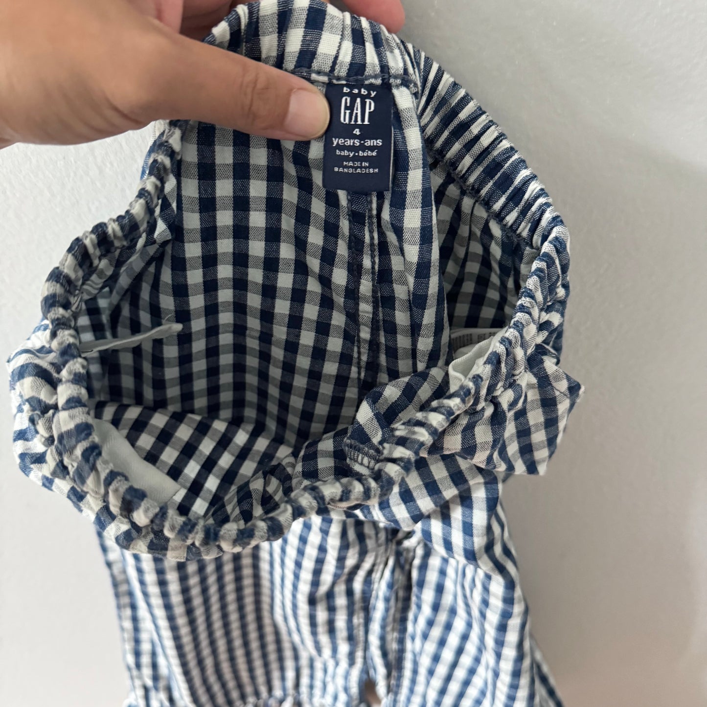 Gap / Blue gingham pants / 4Y
