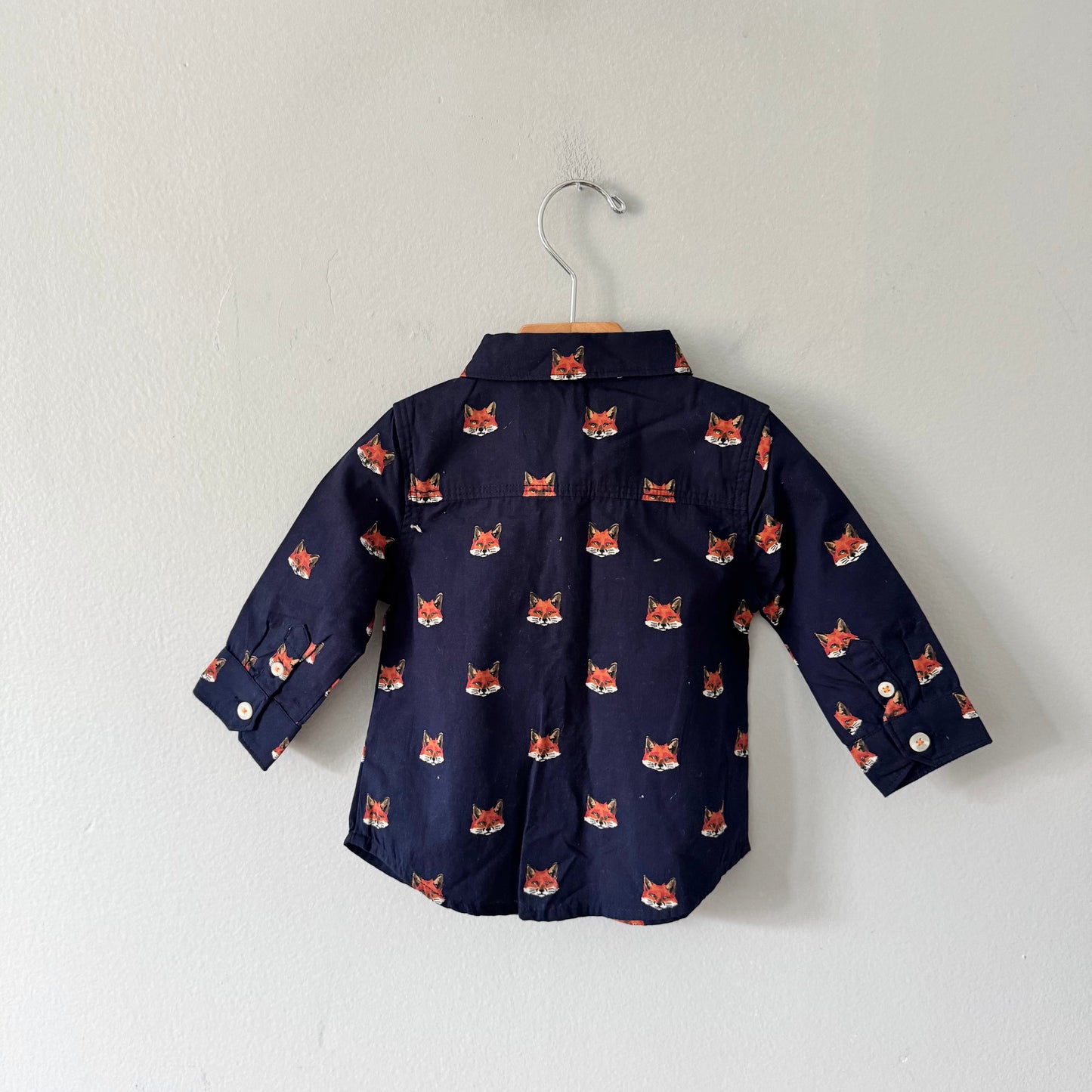 Hatley / Navy x fox long sleeve shirt / 6-9M - New with tag