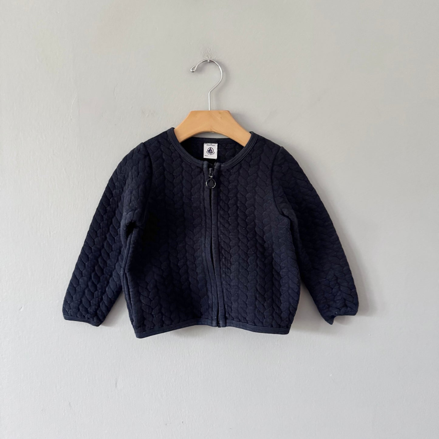 Petit Bateau / Padded zip up - Navy / 3Y