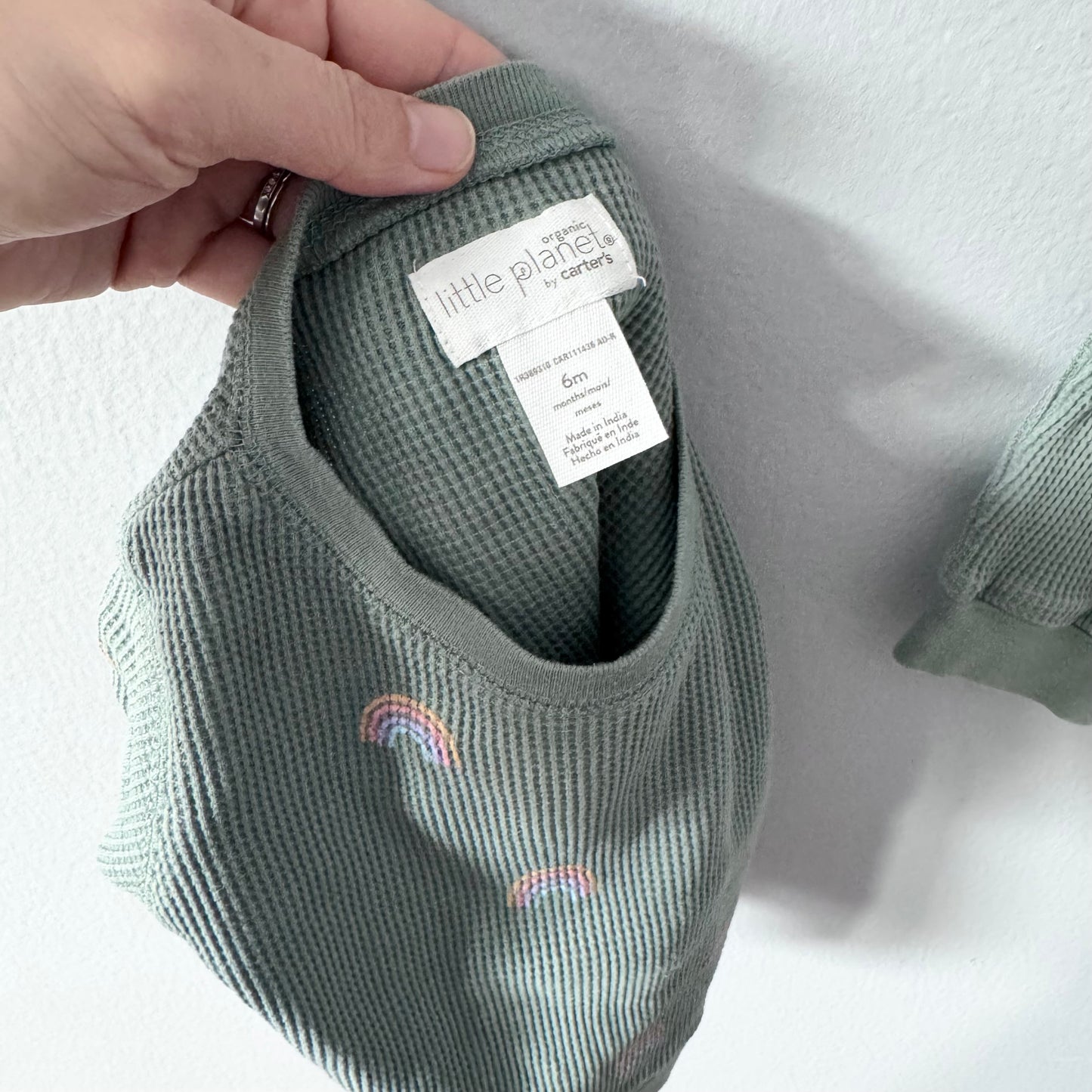 Little Planet / Green x rainbow waffle set / 6M