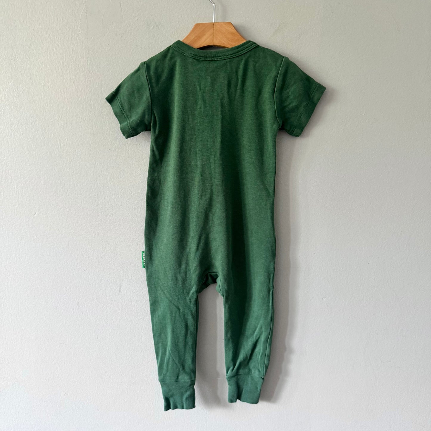 Parade Organic / Green short sleeve romper / 12-18M
