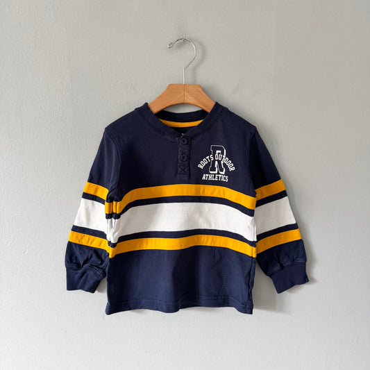 Roots / Navy yellow stripe long sleeve / 4T