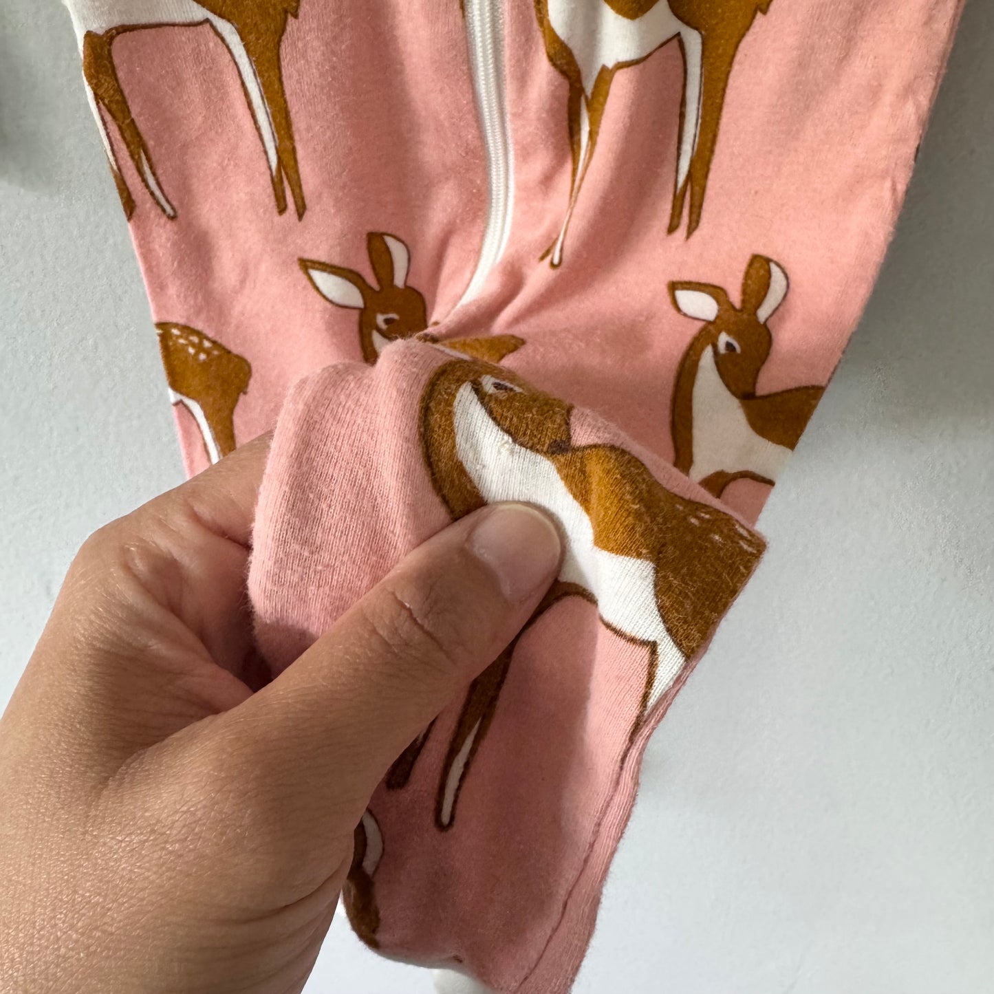 Milkbarn / Pink x deer romper / 9-12M - Mended