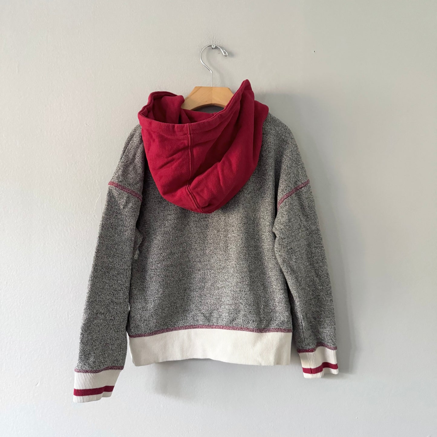 Roots / Red x salt & pepper zip up hoodie / 5-6Y