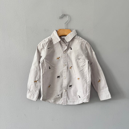 Janie & Jack / Light grey x doggie shirt / 3Y
