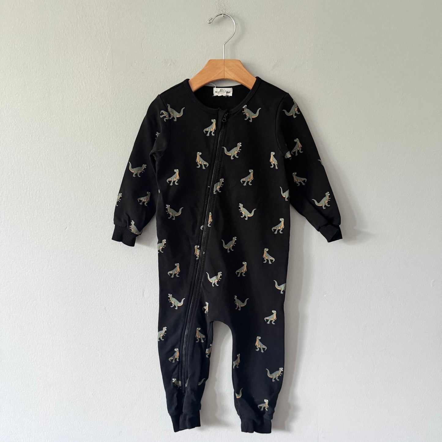 Miles the label / Black x Dinosaur crew romper / 24M