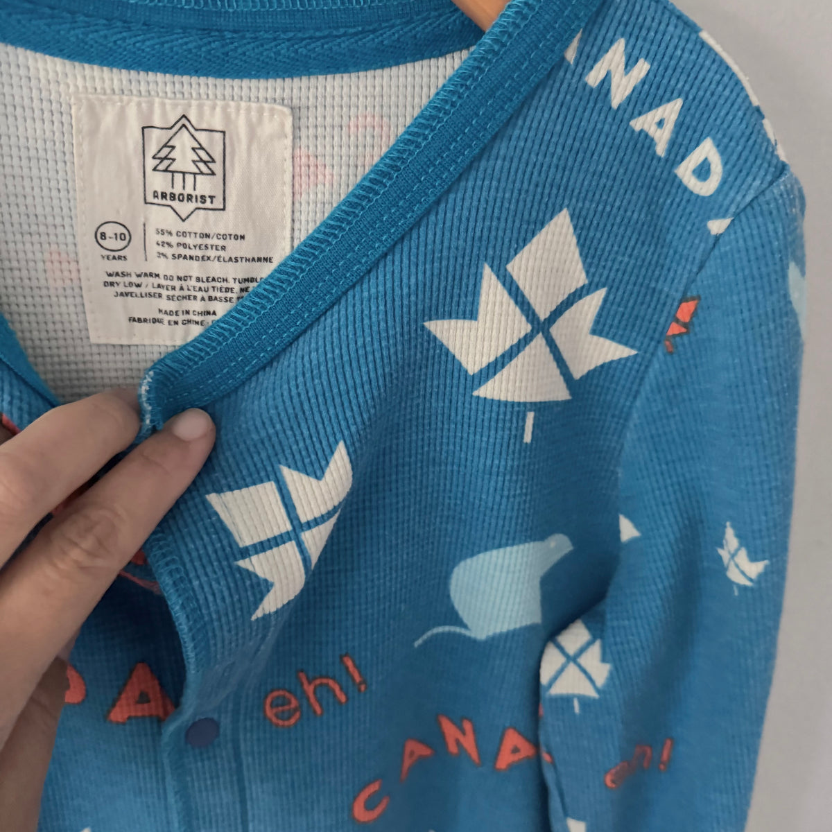 Arborist / Blue x Canada romper / 8-10Y