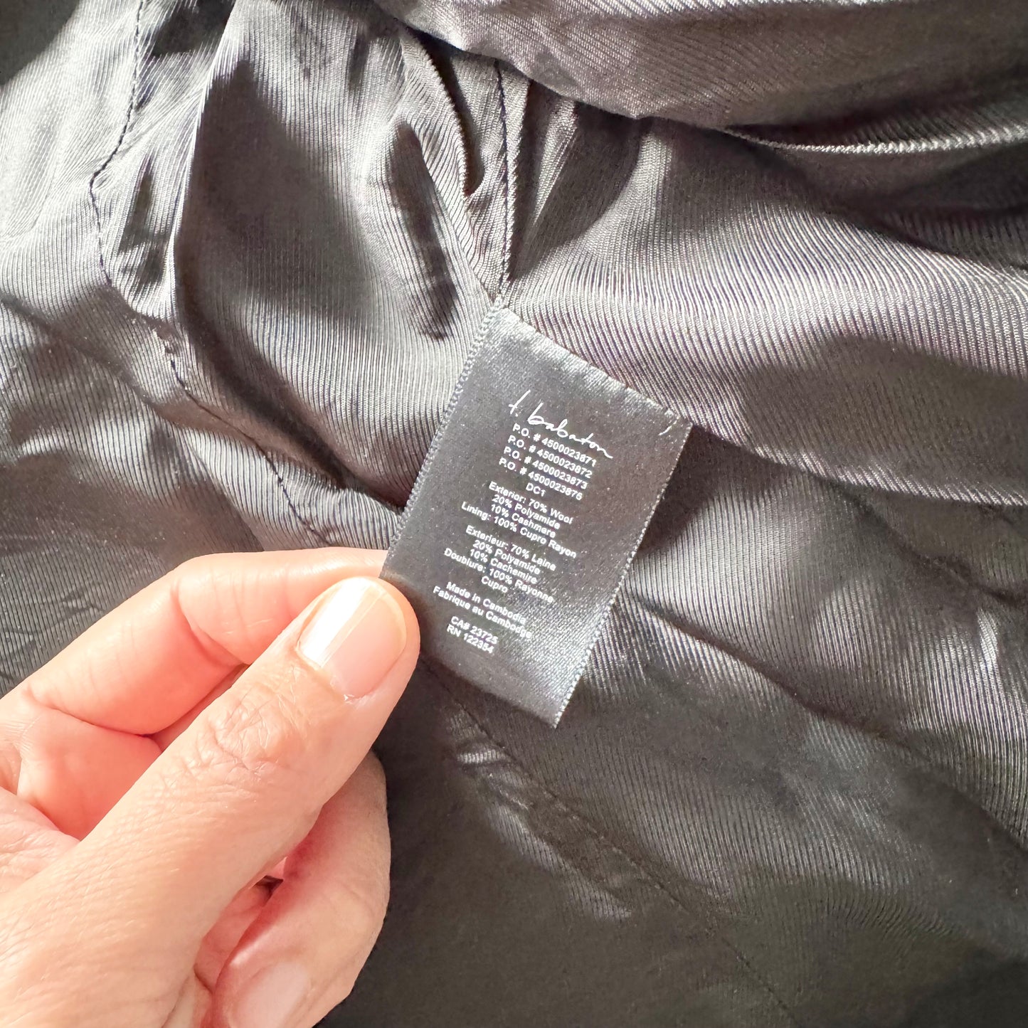 Babaton / Burgundy wool cashmere coat / Women M