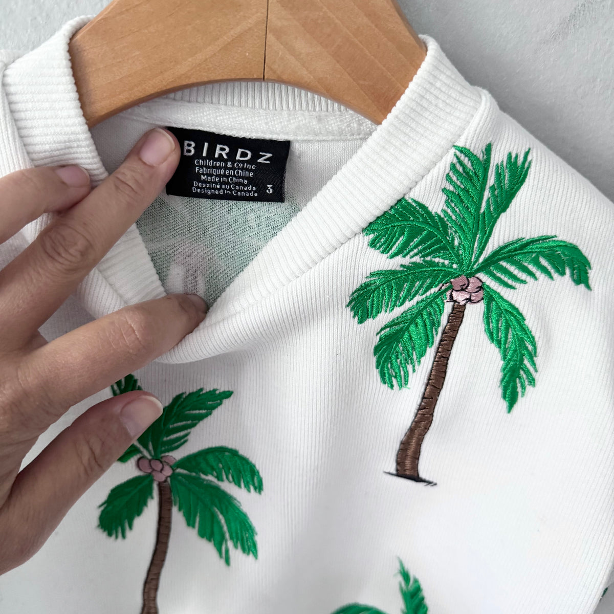 Birdz / White x palm tree sweatshirt / 3Y