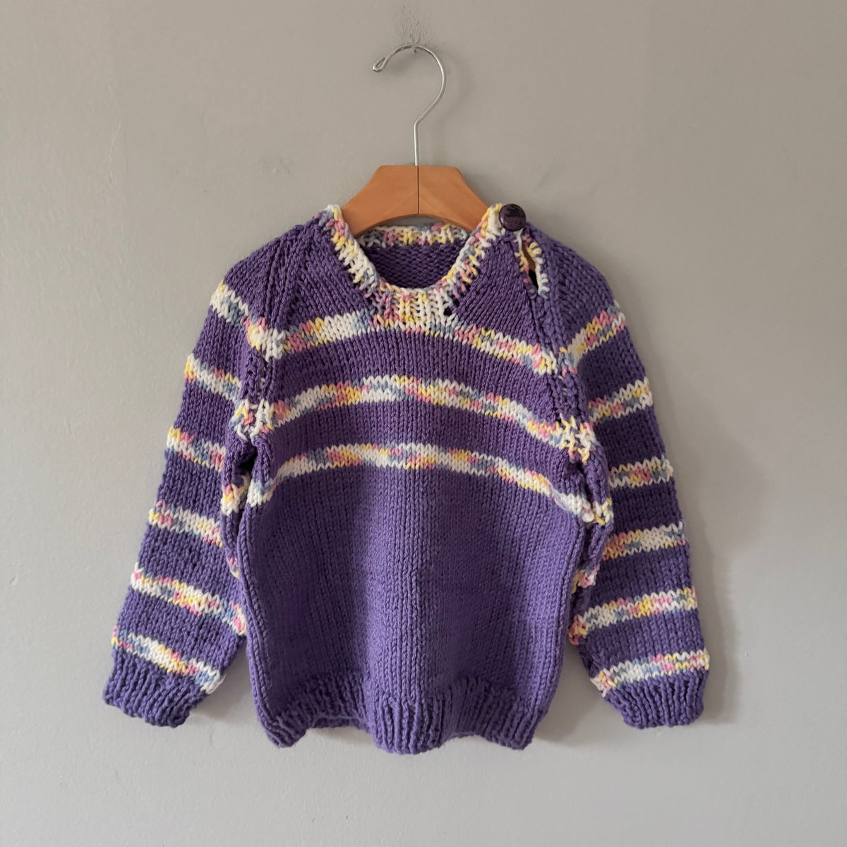 Handmade / Purple knit pullover / 4Y
